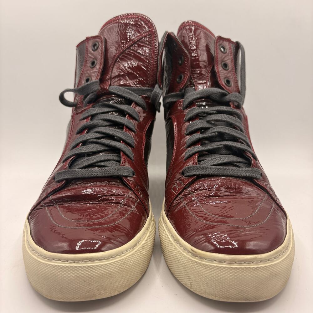 SAINT LAURENT YSL Malibu High Top Patent Leather Sneaker Red Sz 42/US 9 $645 - Picture 3 of 10